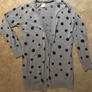 Grey and Black Longer Polka Dot Sweater